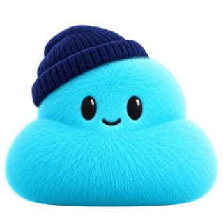 sky blue in a navy beanie