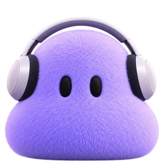 lavender with headphones