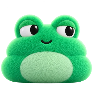 emerald frog with a side-eye